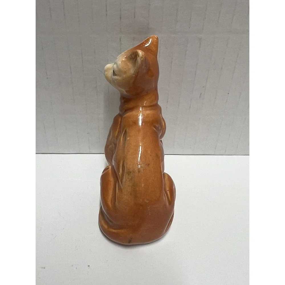 Vintage Orange Tabby Cat Figurine Porcelain Ceramic Feline Kitty‎ Cat 3.5